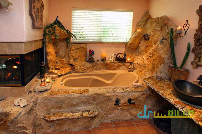 仿真山洞浴室雕塑